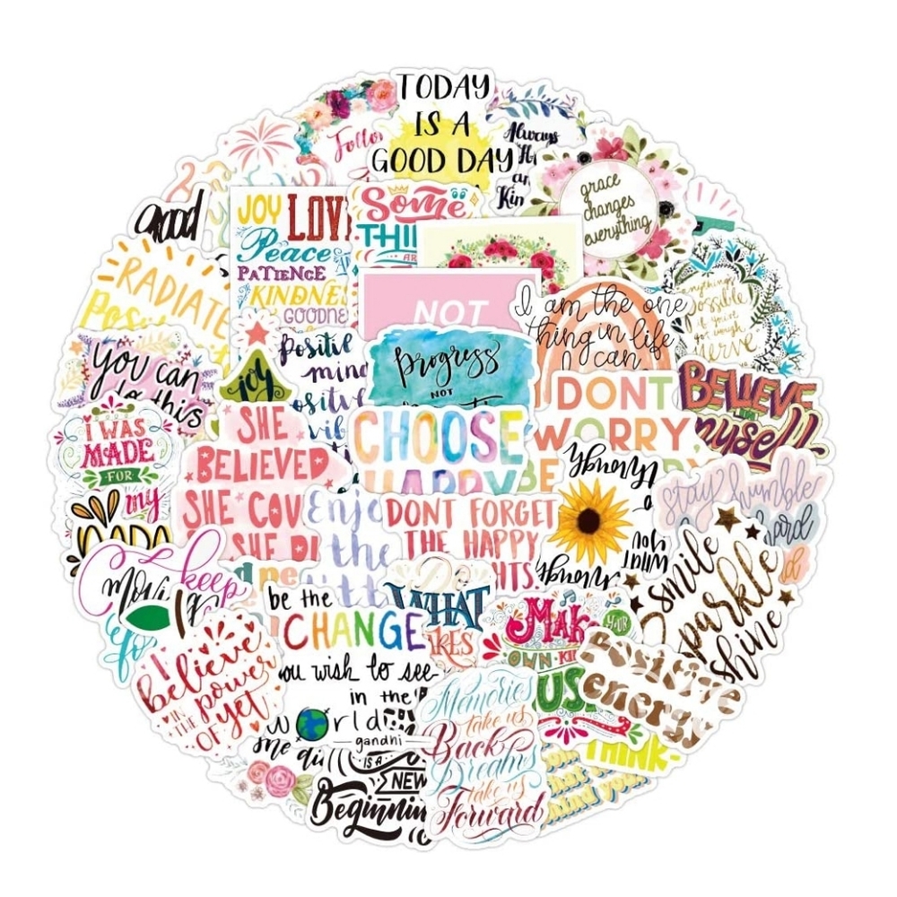 50 Stickers | Choose Happy | Gloss Finish | Brand New